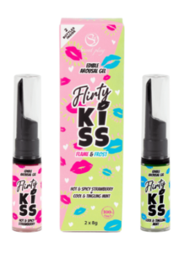 Gels pour Sexe Oral Fraise & Menthe  Flirty Kiss 2×8 gr Secret Play